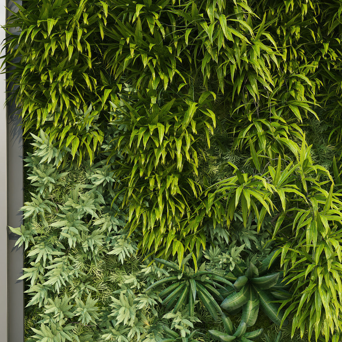 Greenwall vertical plant set 233 3D model_4