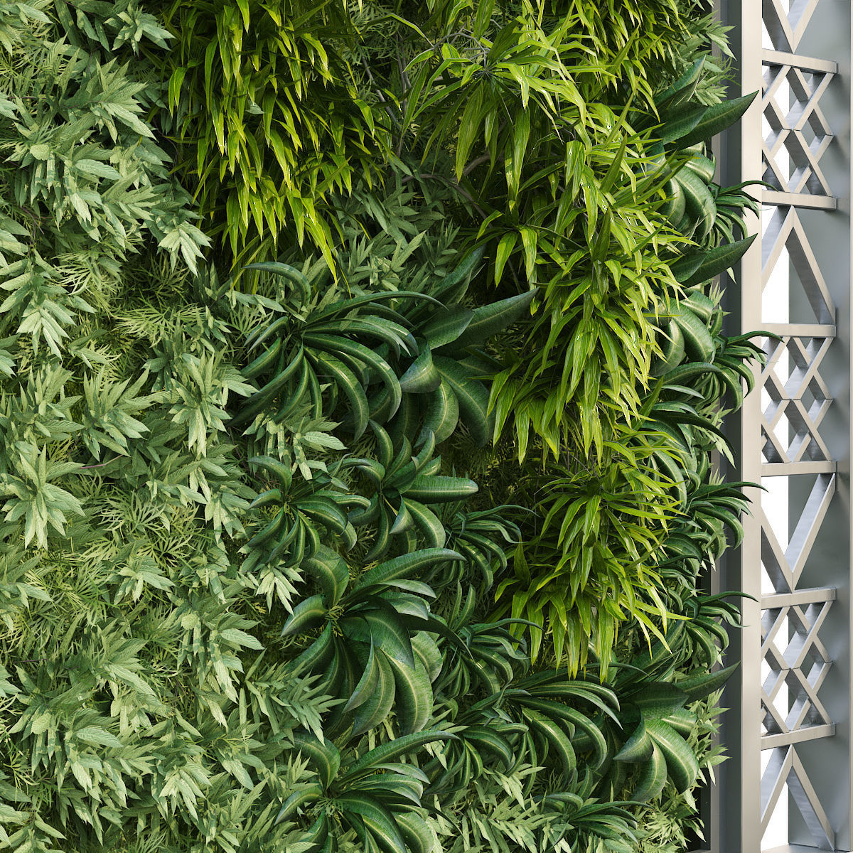 Greenwall vertical plant set 233 3D model_3
