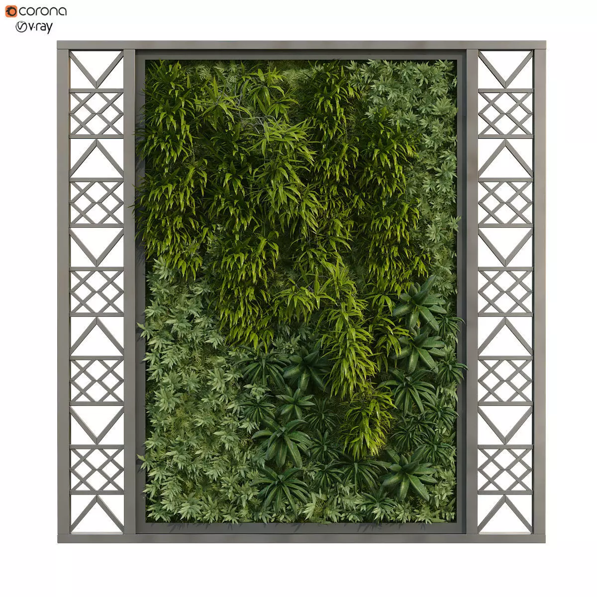 Greenwall vertical plant set 233 3D model_0