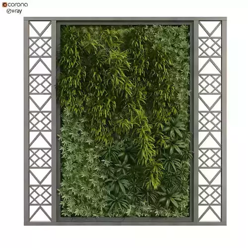 Greenwall vertical plant set 233 3D model