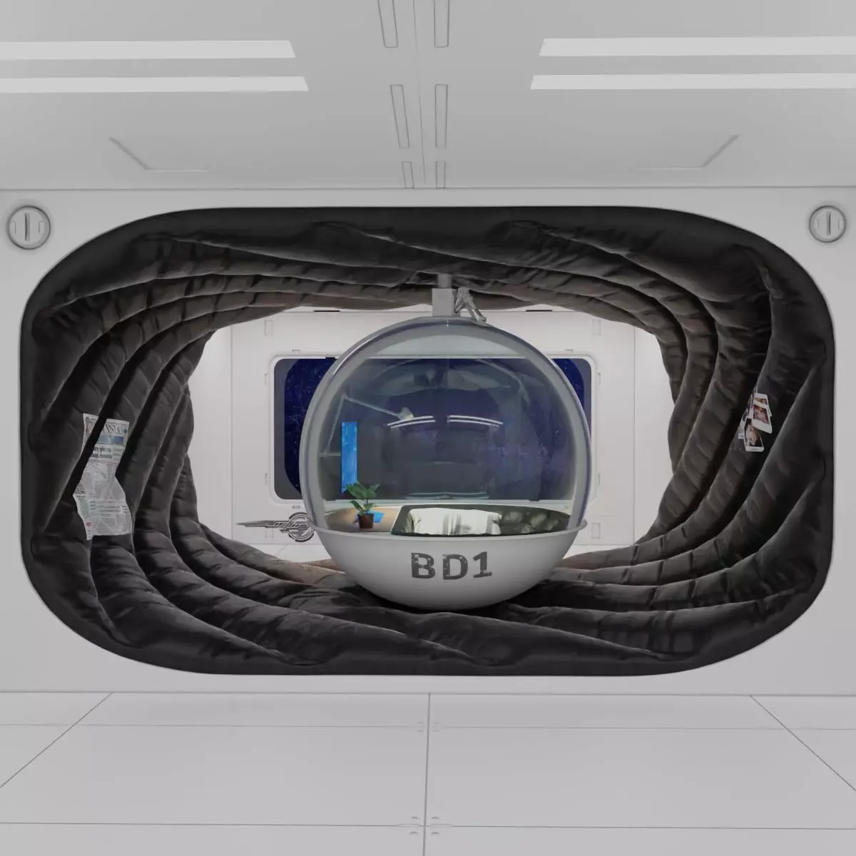 scifi room small 3D model_0