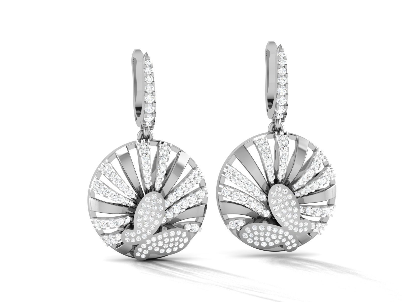 Women Earrings 3dm STL FBX OBJ Render Details 3D print model_1