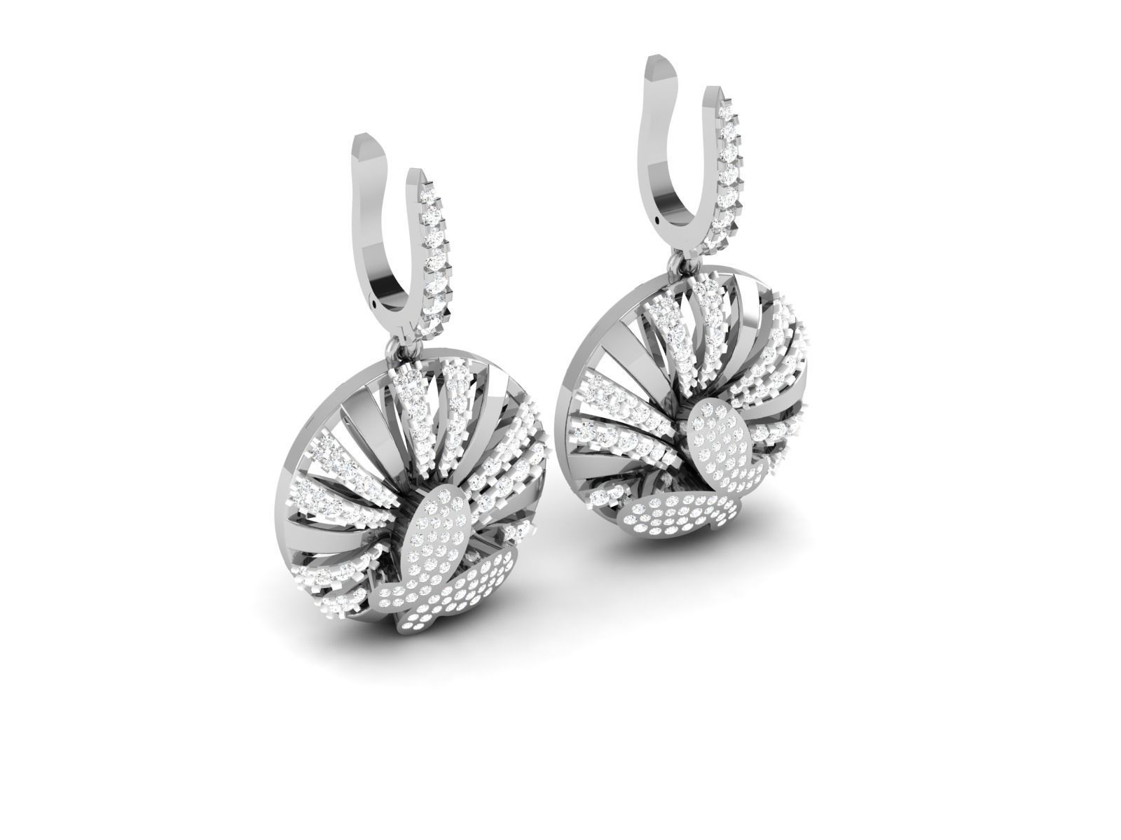 Women Earrings 3dm STL FBX OBJ Render Details 3D print model_7