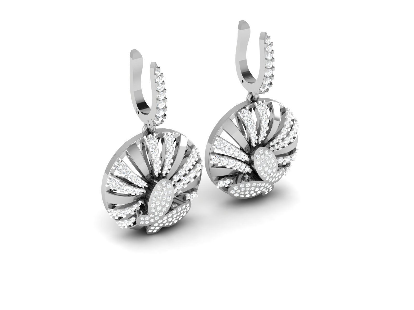 Women Earrings 3dm STL FBX OBJ Render Details 3D print model_6