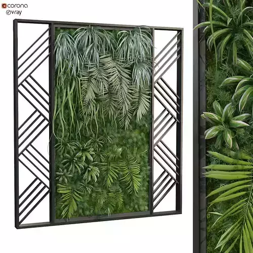 greenwall vertical plant set 229 3D model