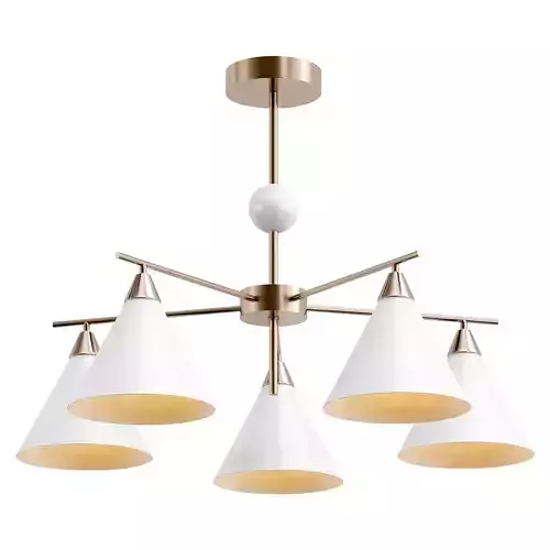 calor-2774-5p five light chandelier in brass
