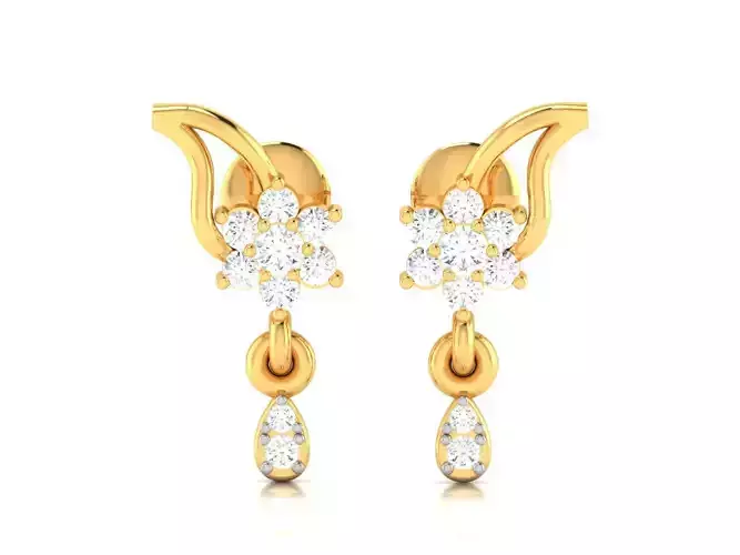 Women Earrings 3dm STL FBX OBJ Render Details