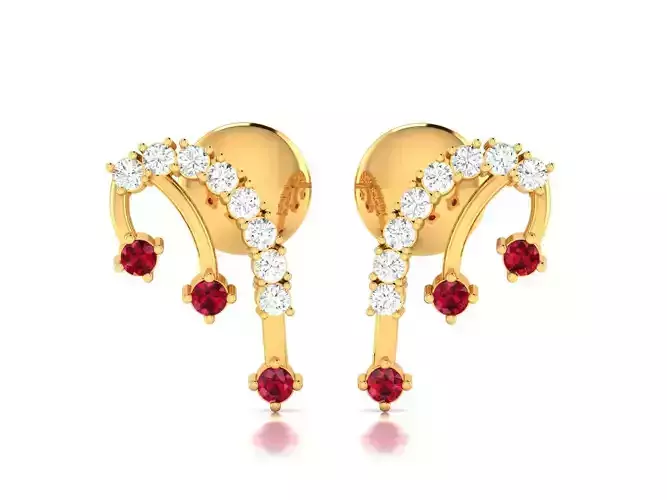 Women Earrings 3dm STL FBX OBJ Render Details