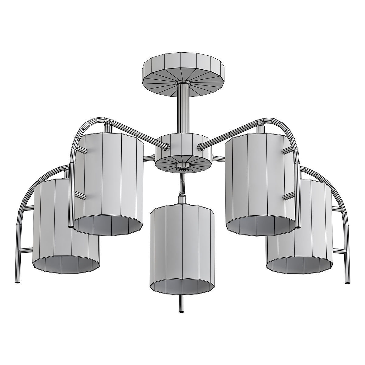 escada-671-5p five light brass ceiling fixture with clear gla... 3D model_1