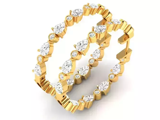 Women Earrings 3dm STL FBX OBJ Render Details 3D print model