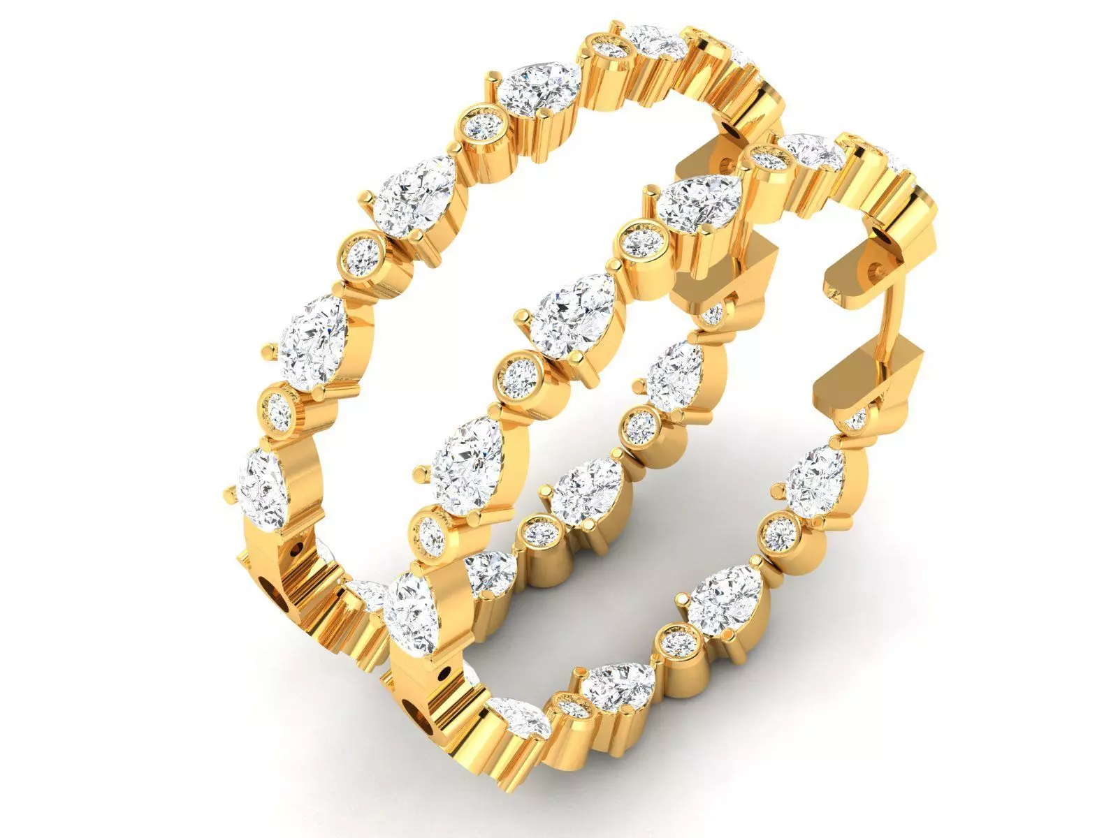 Women Earrings 3dm STL FBX OBJ Render Details 3D print model_0