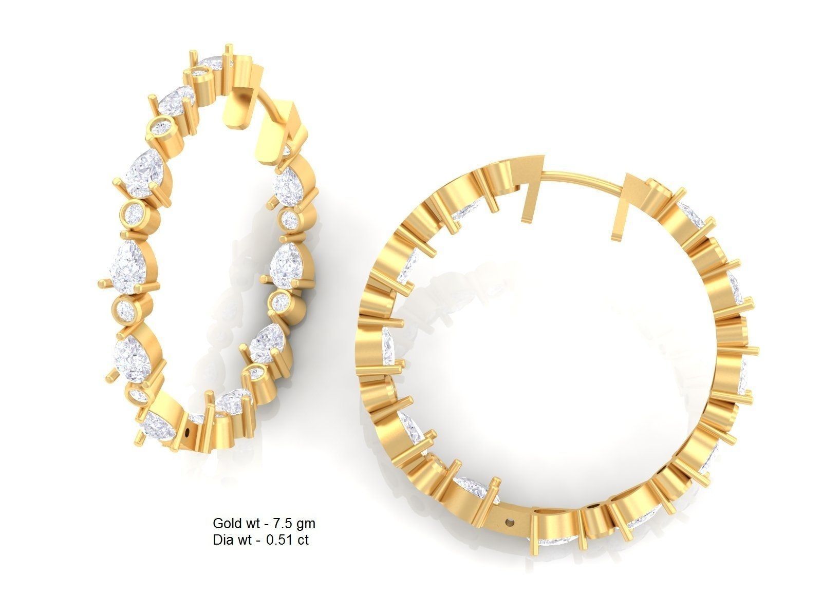 Women Earrings 3dm STL FBX OBJ Render Details 3D print model_6
