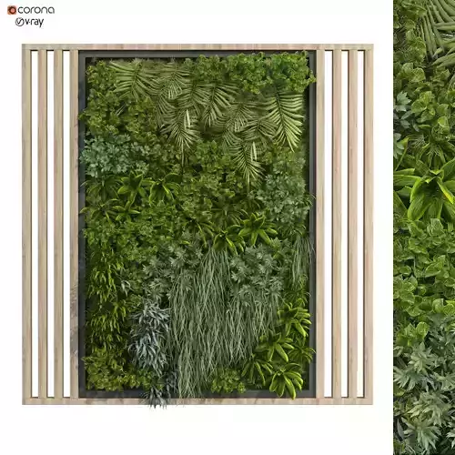 Greenwall vertical plant set 232 3D model