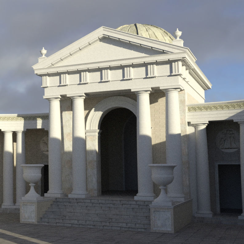 Tuscan Doric Temple 3D model_2