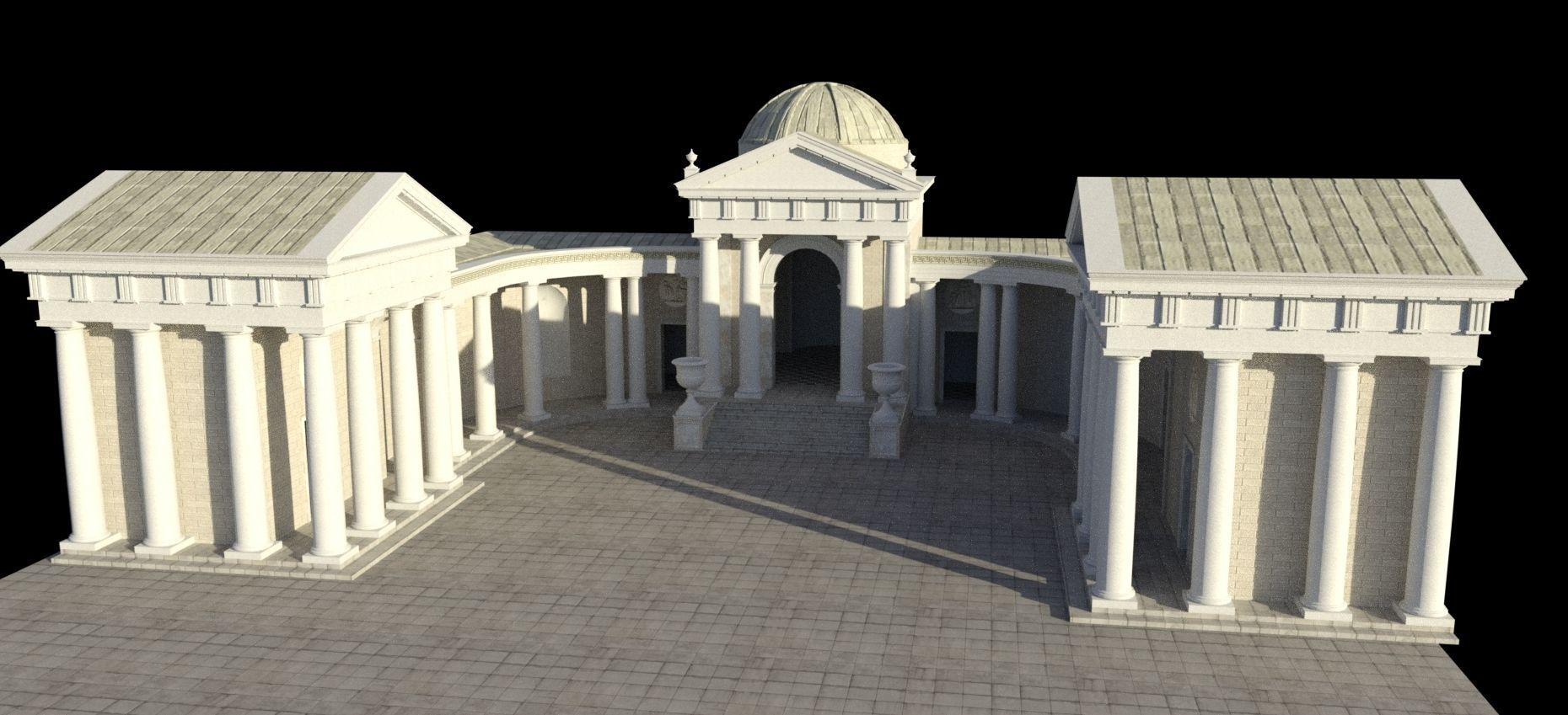 Tuscan Doric Temple 3D model_1