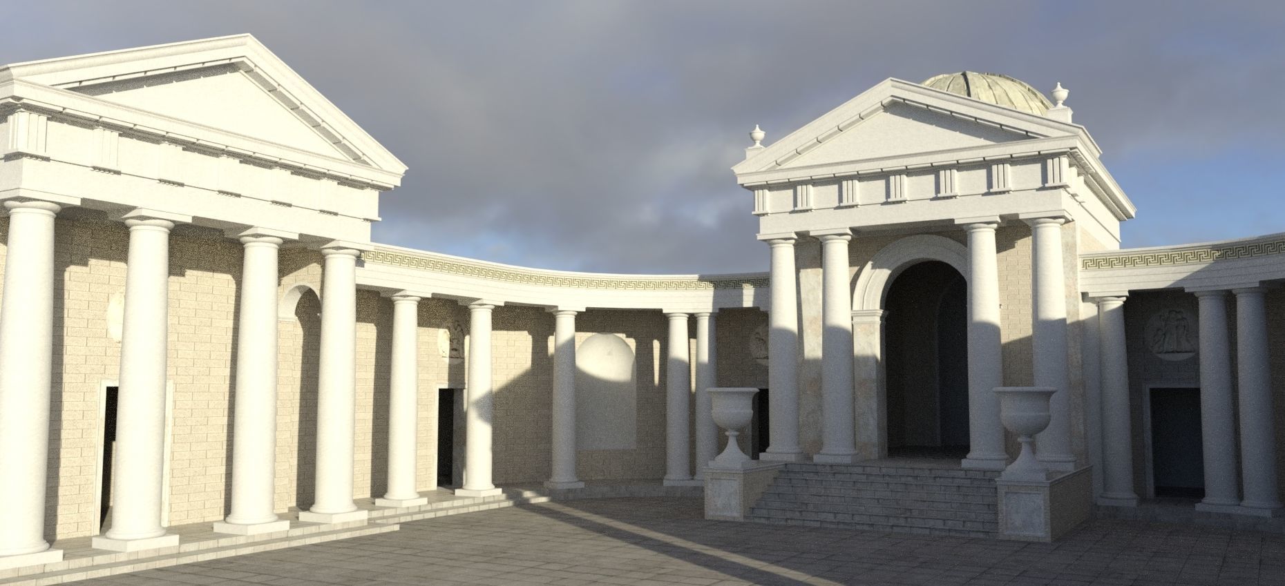 Tuscan Doric Temple 3D model_3