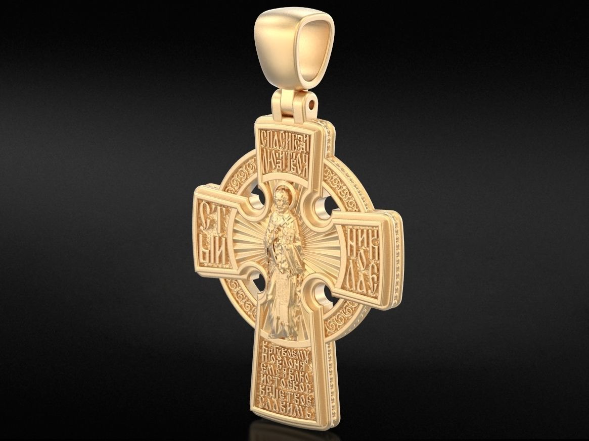 Orthodox cross with saints  712 3D print model_9