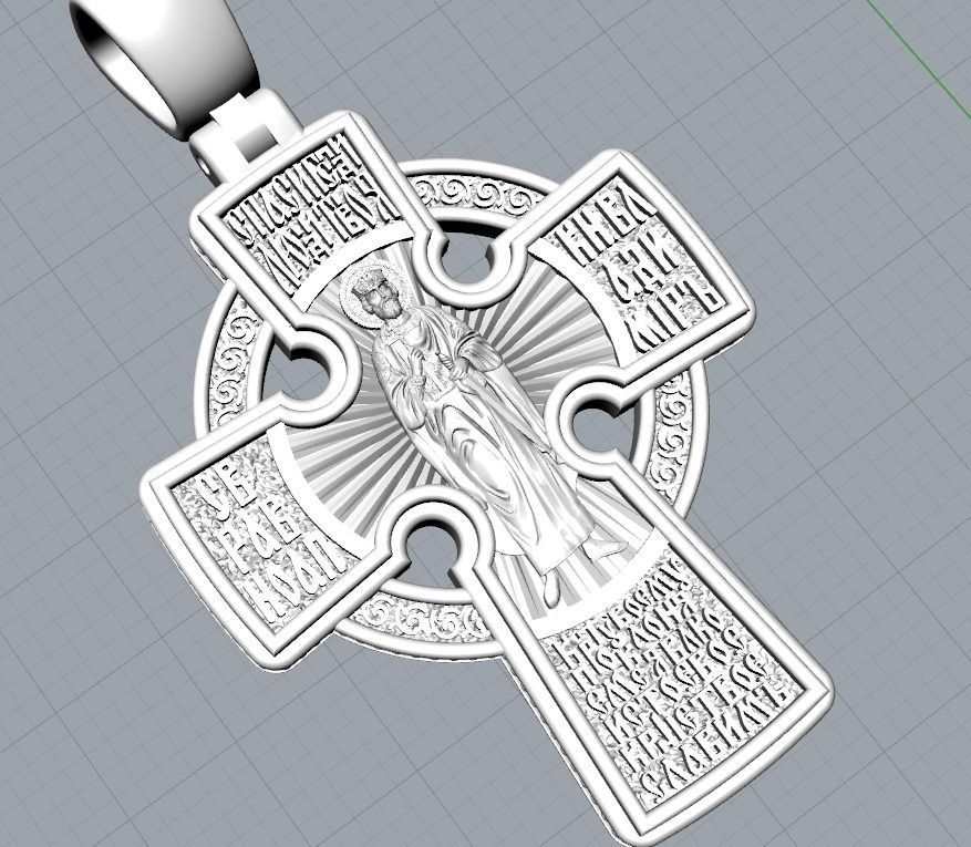 Orthodox cross with saints  712 3D print model_13