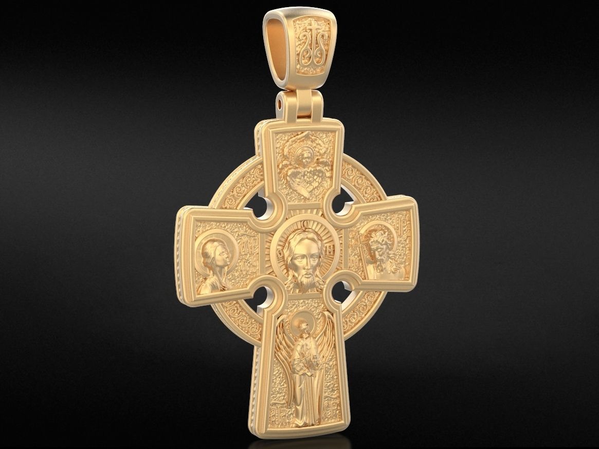 Orthodox cross with saints  712 3D print model_8