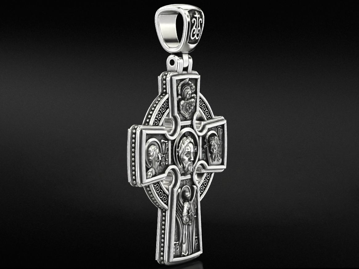 Orthodox cross with saints  712 3D print model_2