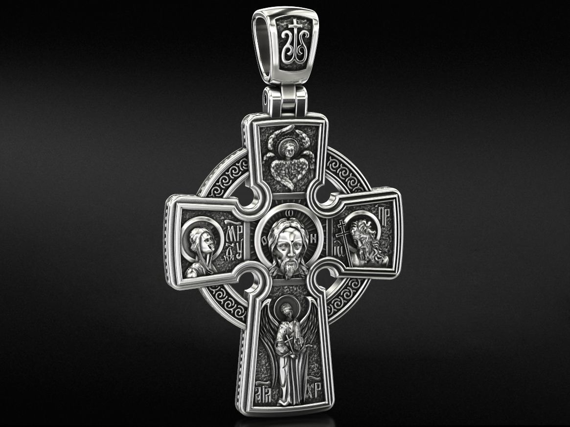 Orthodox cross with saints  712 3D print model_1