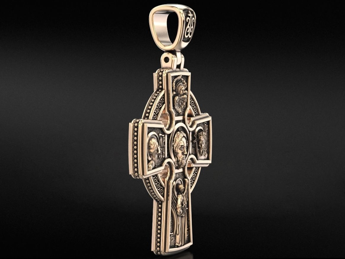 Orthodox cross with saints  712 3D print model_5