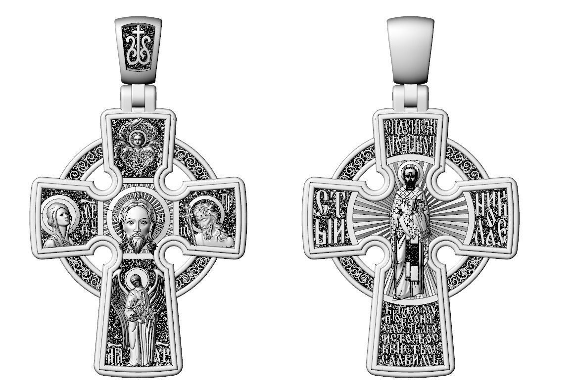 Orthodox cross with saints  712 3D print model_12