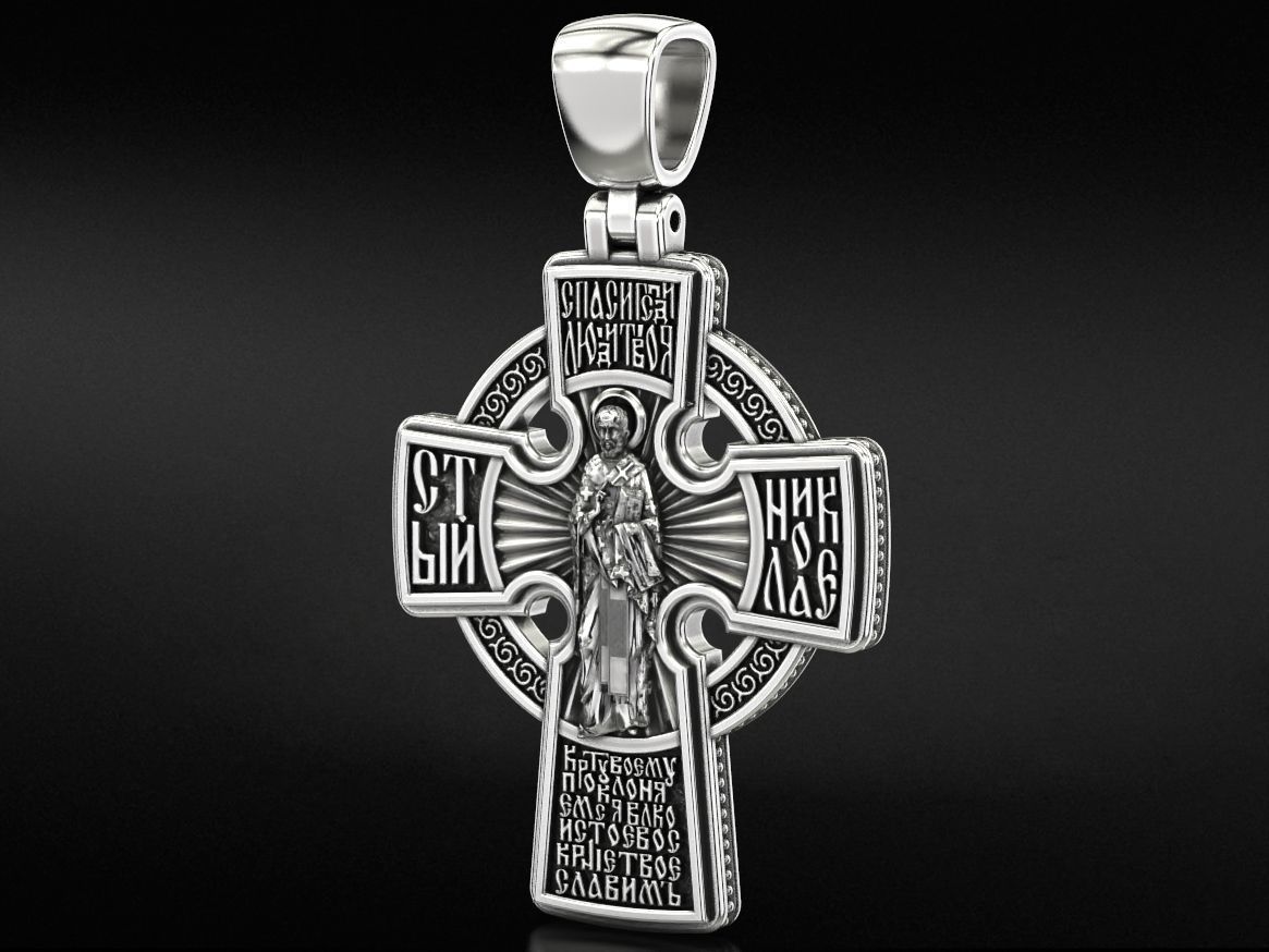 Orthodox cross with saints  712 3D print model_3