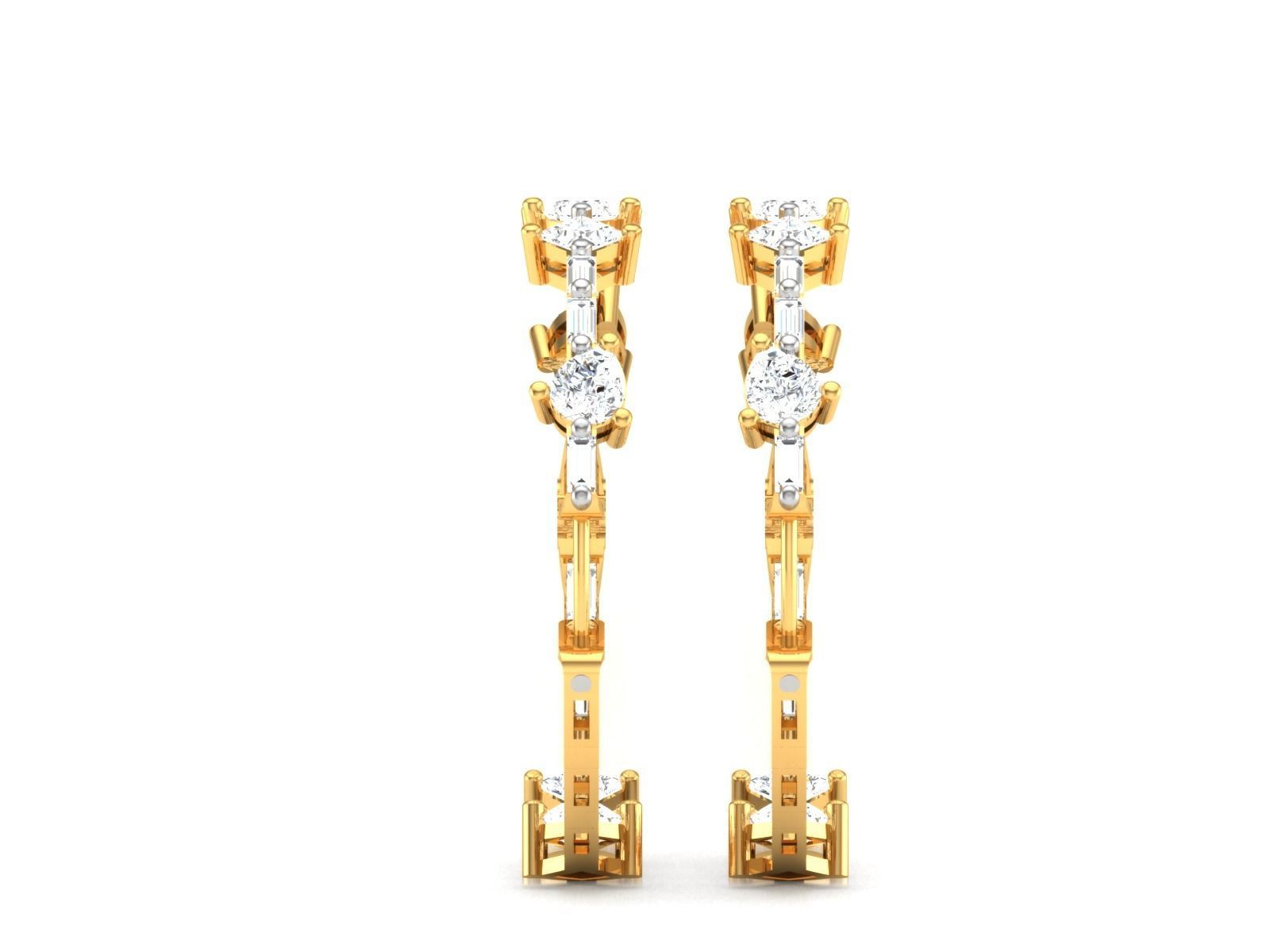 Women Earrings 3dm STL FBX OBJ Render Details 3D print model_5