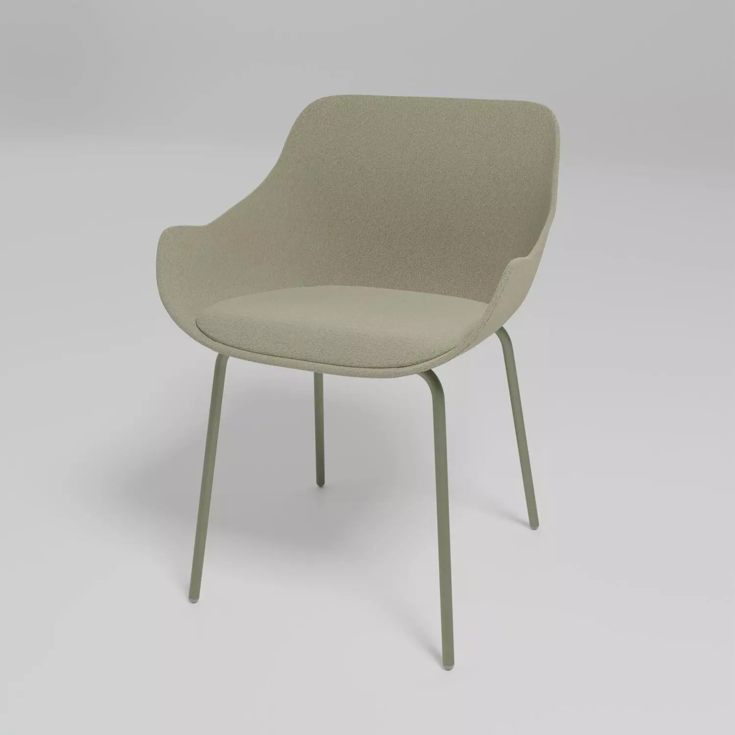 Baltic Classic 4-legged upholstered shell chair with cushion Free 3D model_0