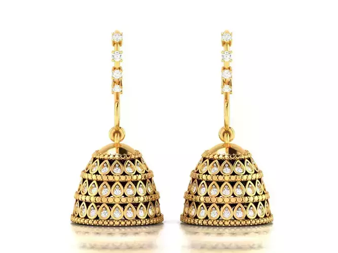 Women Earrings 3dm STL FBX OBJ Render Details 3D print model