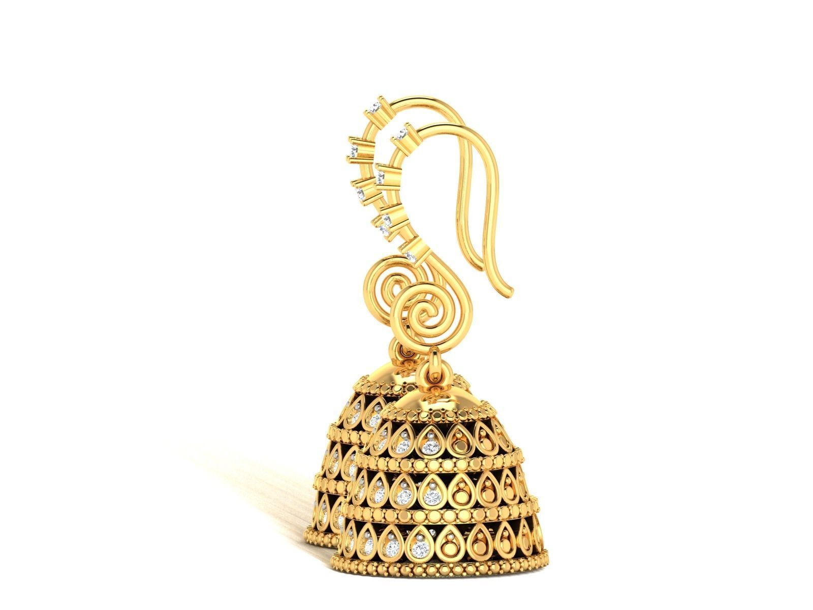 Women Earrings 3dm STL FBX OBJ Render Details 3D print model_6