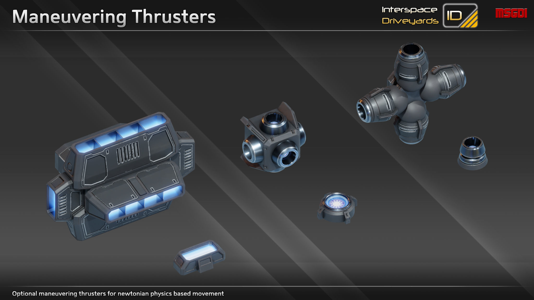 ISD Modular Fighter Low-poly 3D model_6