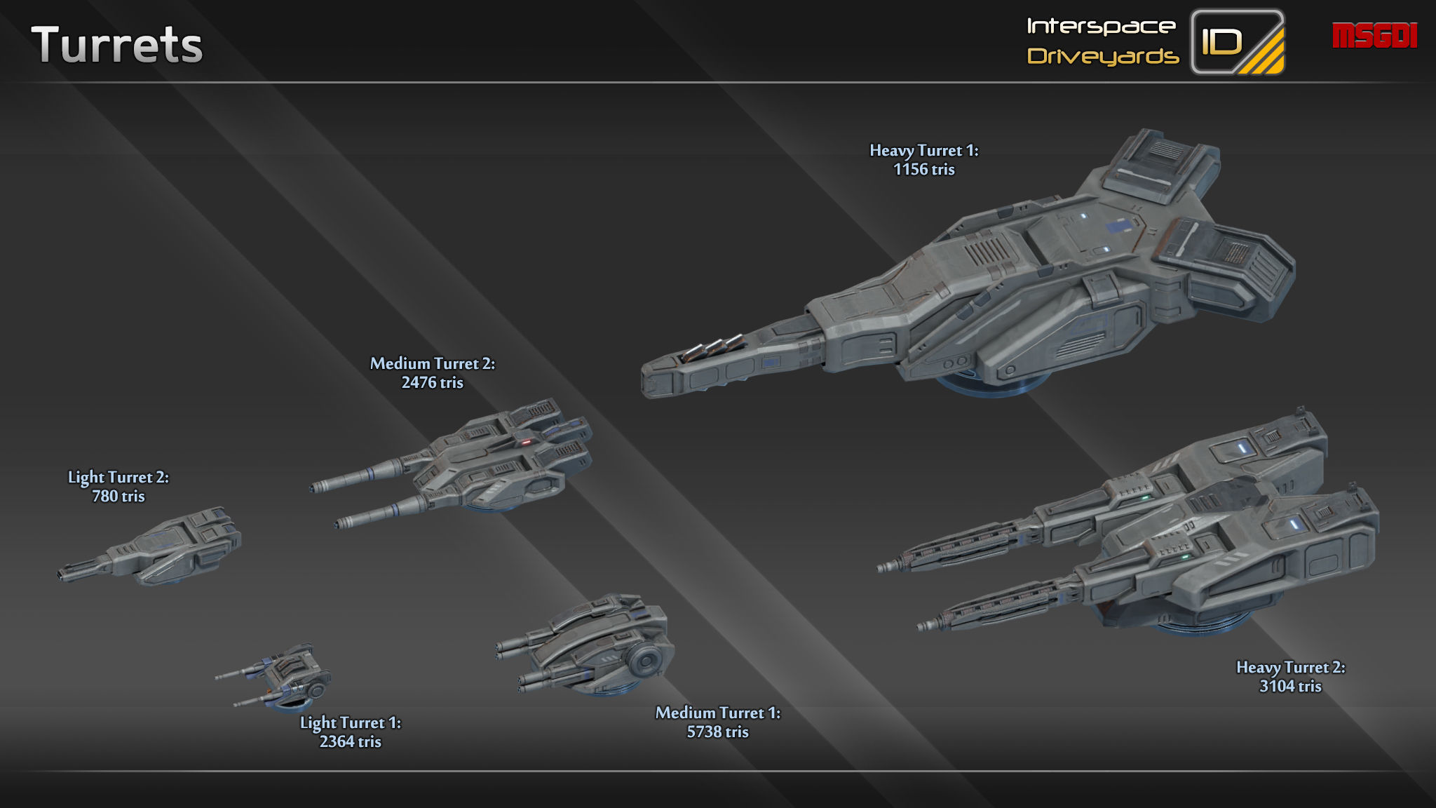 ISD Modular Fighter Low-poly 3D model_3