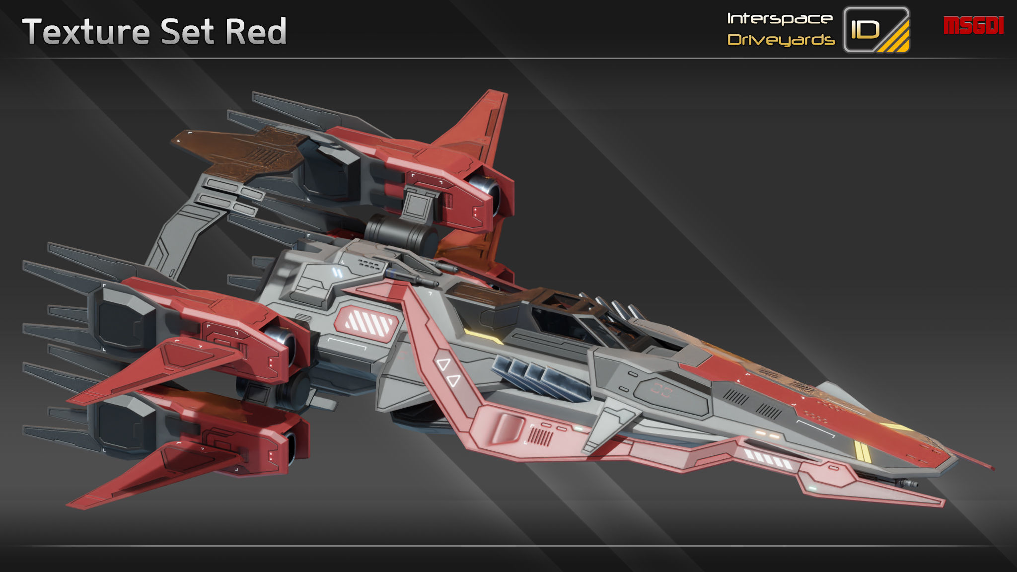ISD Modular Fighter Low-poly 3D model_14