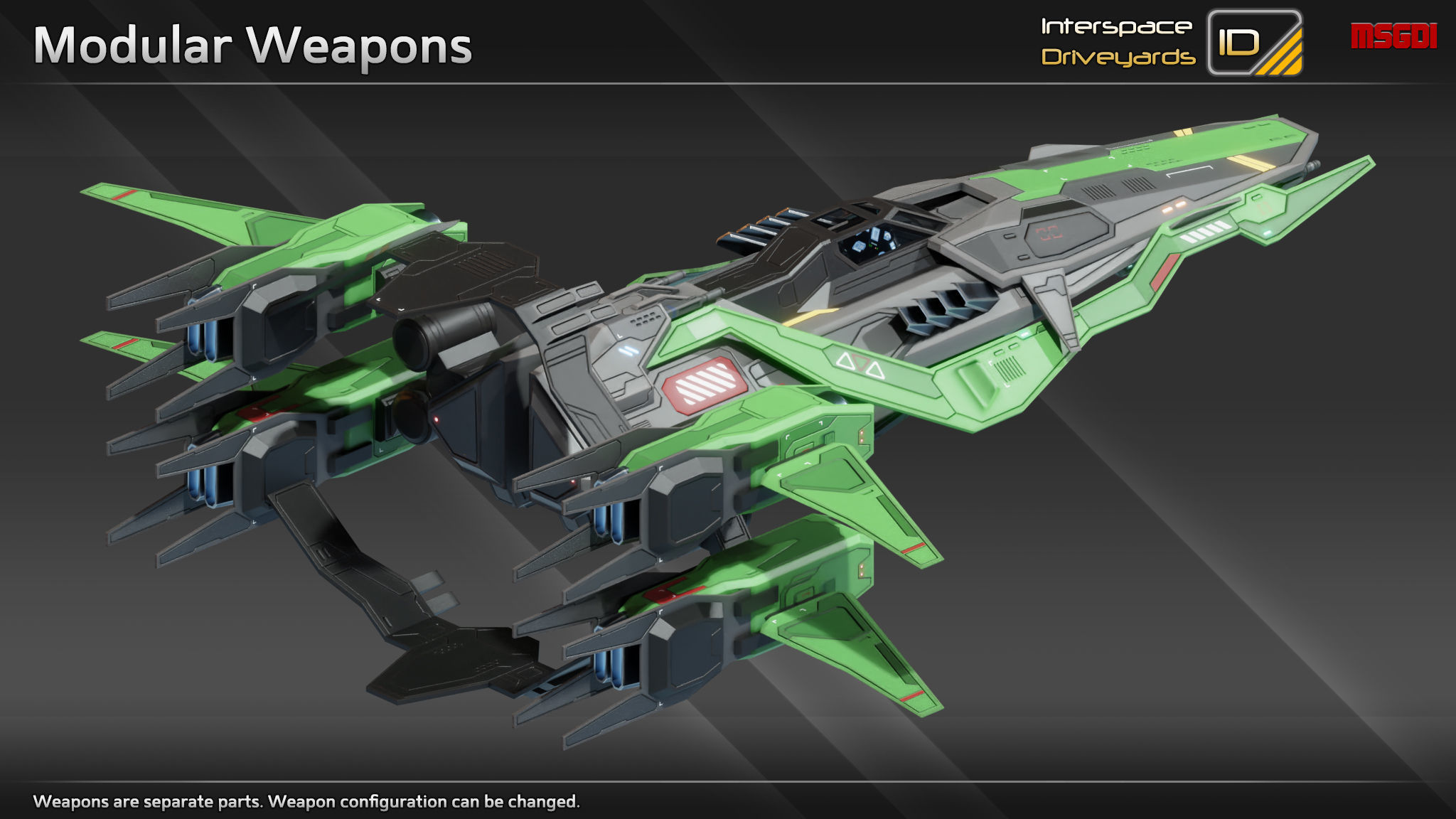 ISD Modular Fighter Low-poly 3D model_9