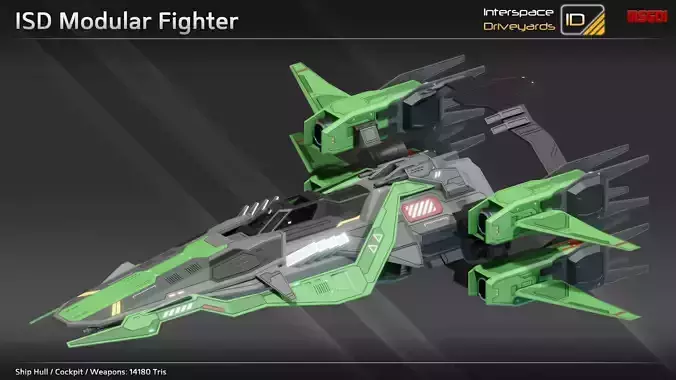 ISD Modular Fighter Low-poly 3D model