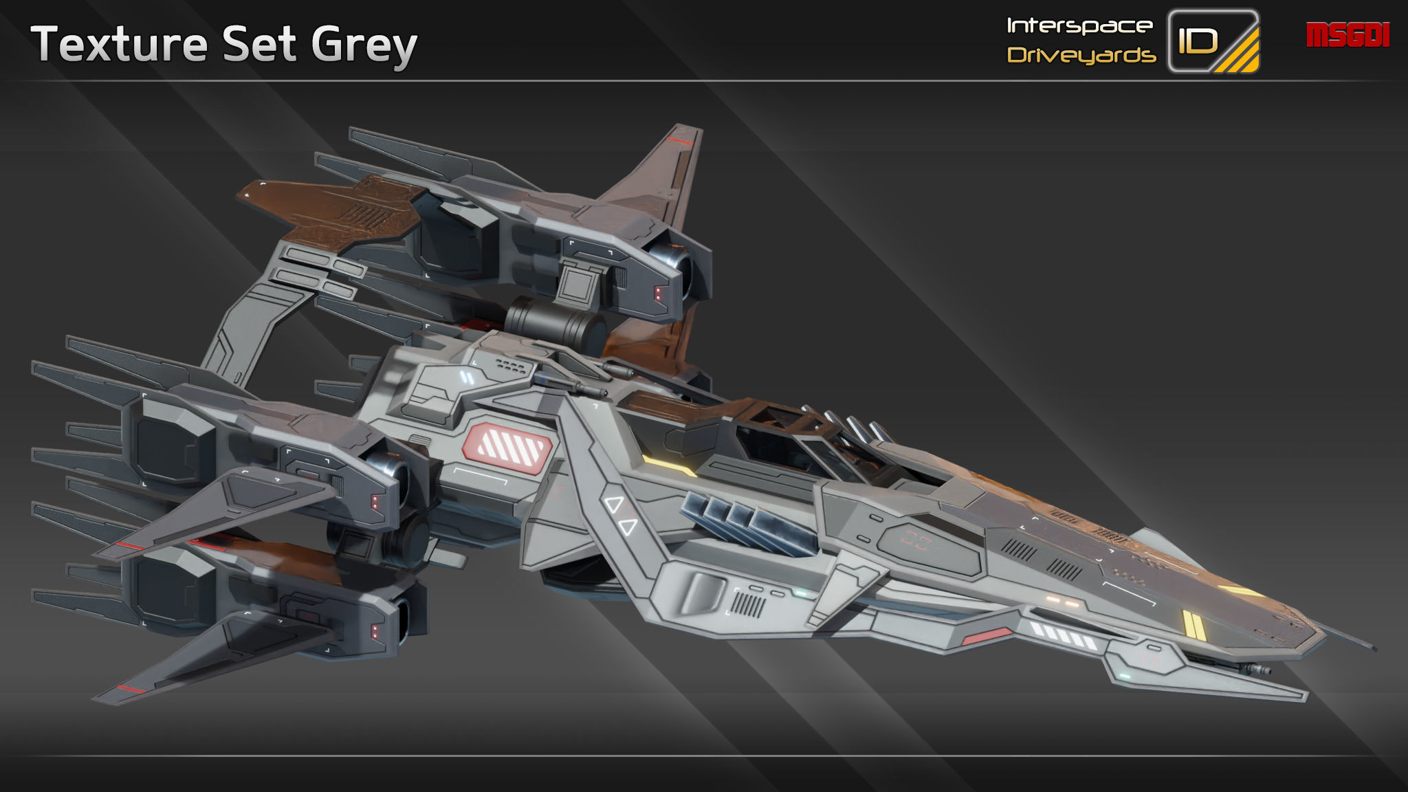 ISD Modular Fighter Low-poly 3D model_13