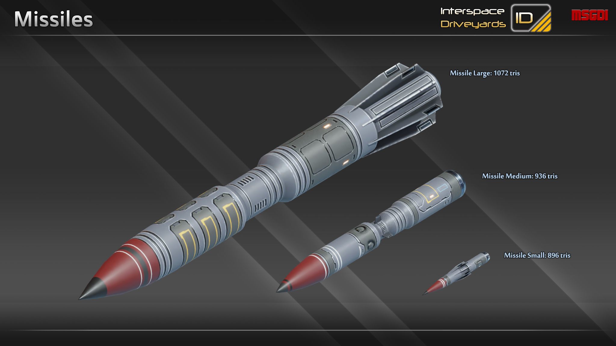 ISD Modular Fighter Low-poly 3D model_5