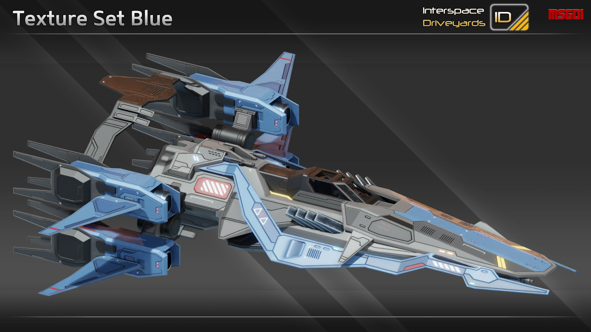 ISD Modular Fighter Low-poly 3D model_11