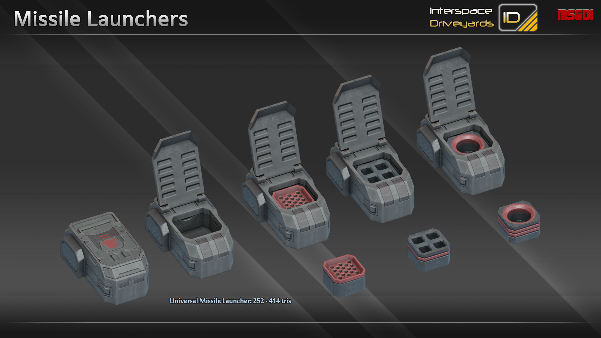 ISD Modular Fighter Low-poly 3D model_4