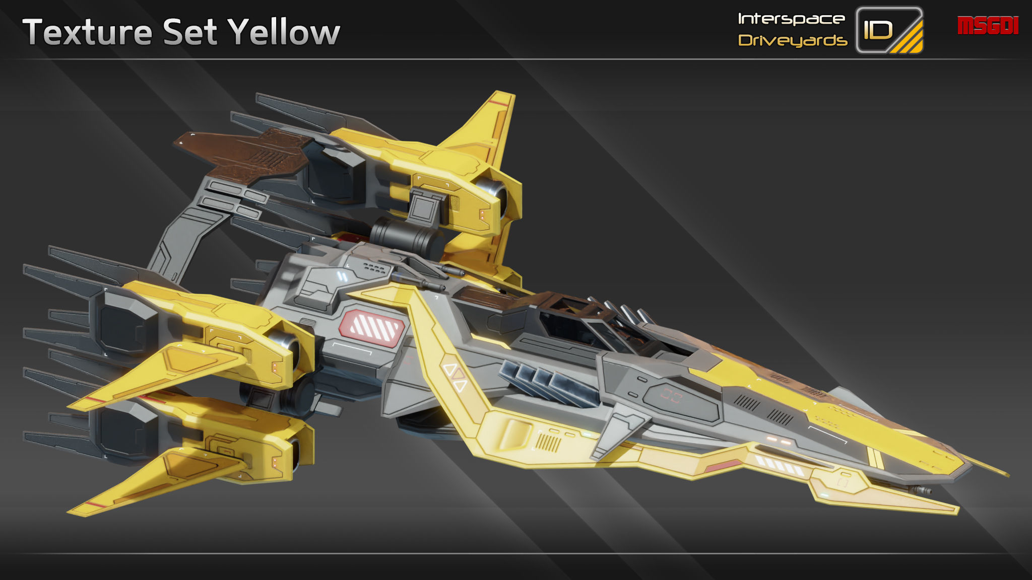 ISD Modular Fighter Low-poly 3D model_15