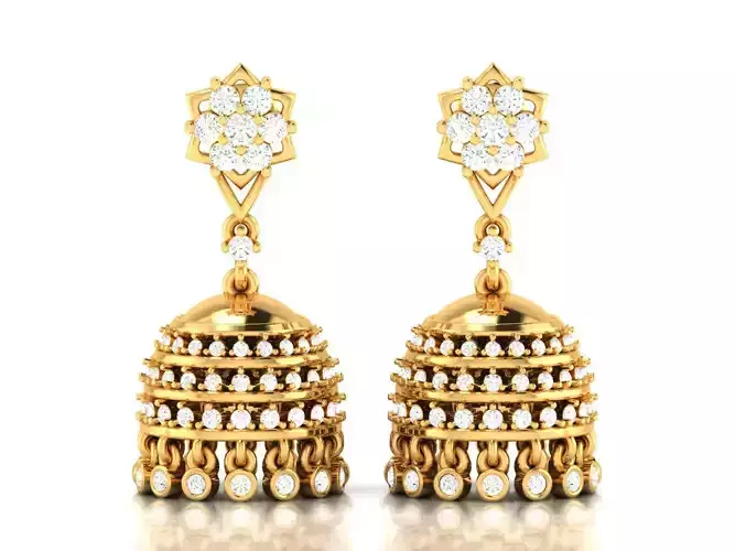 Women Earrings 3dm STL FBX OBJ Render Details 3D print model