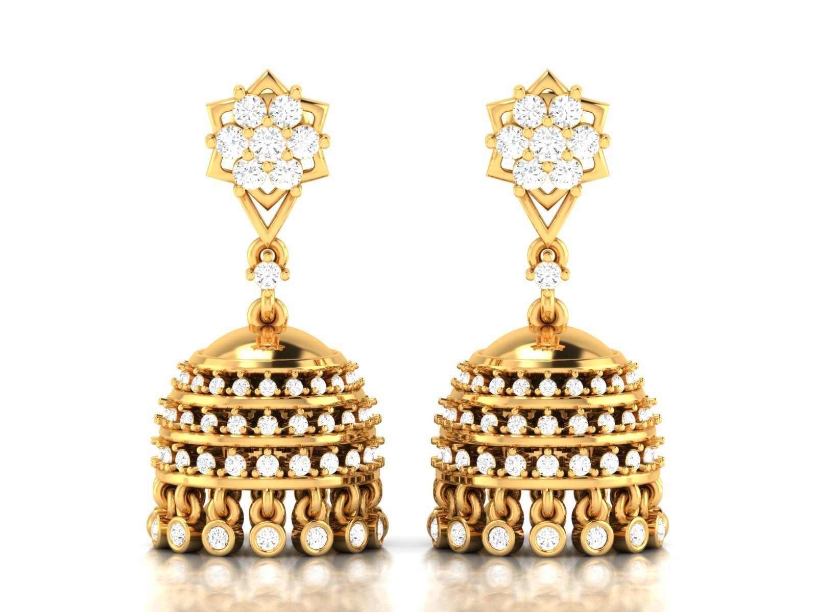 Women Earrings 3dm STL FBX OBJ Render Details 3D print model_4