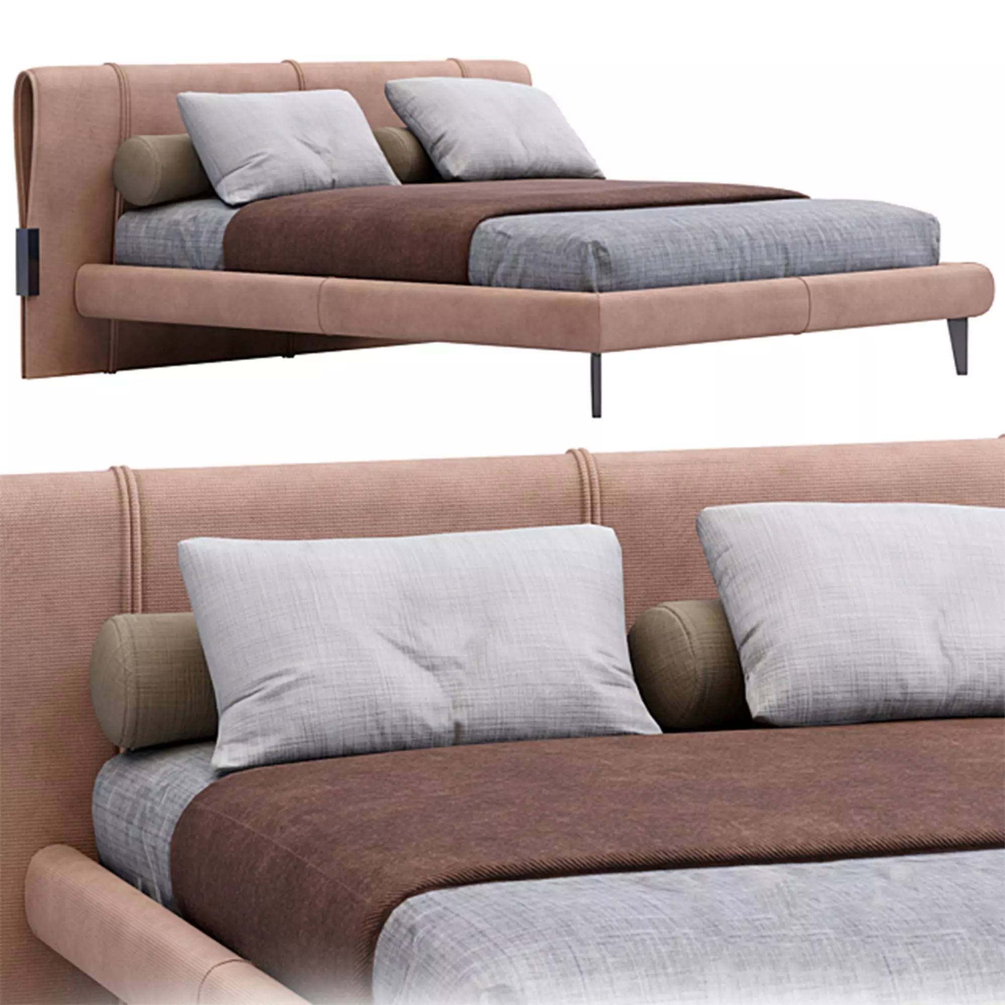 Bed Quincy By Jesse Low-poly 3D model_0