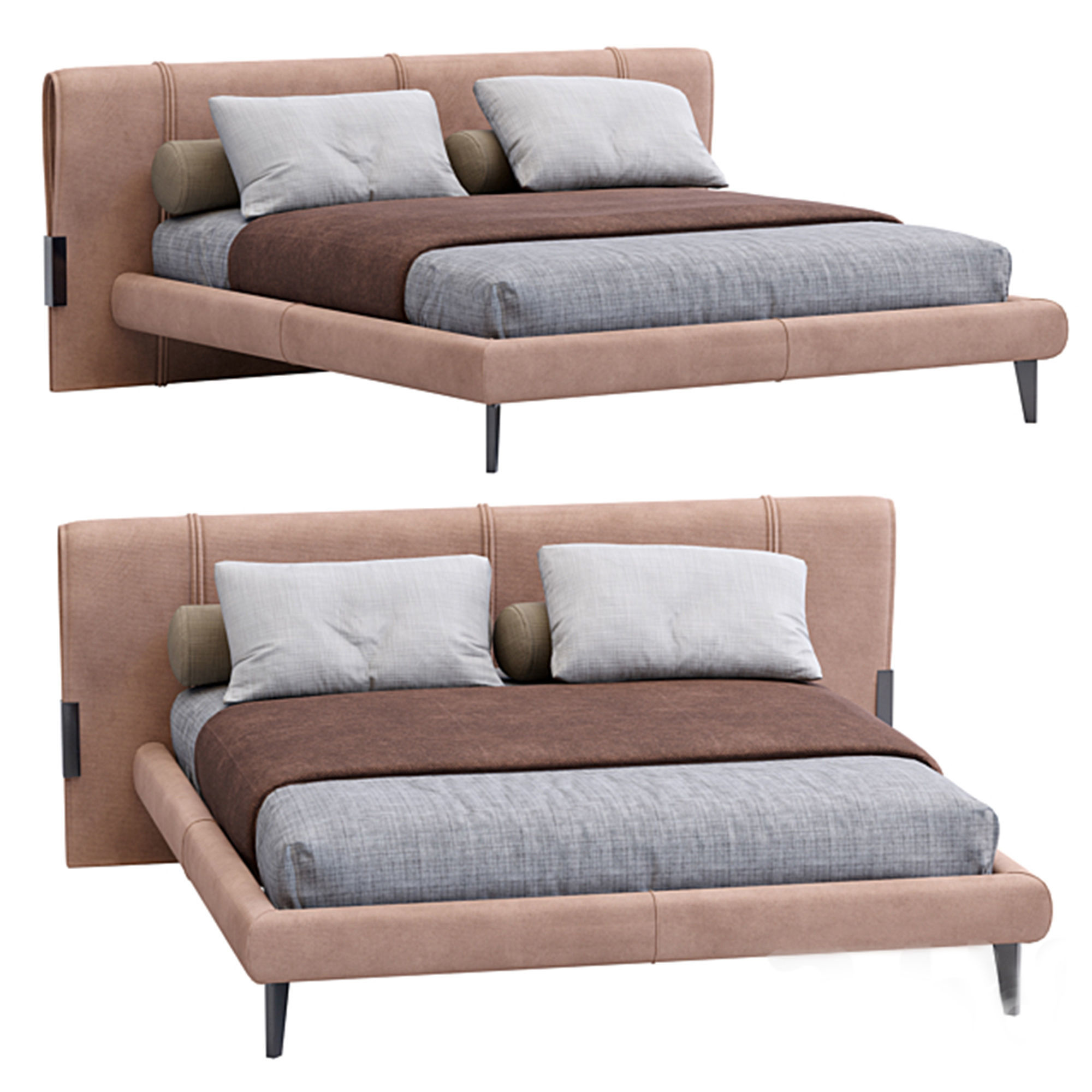 Bed Quincy By Jesse Low-poly 3D model_5