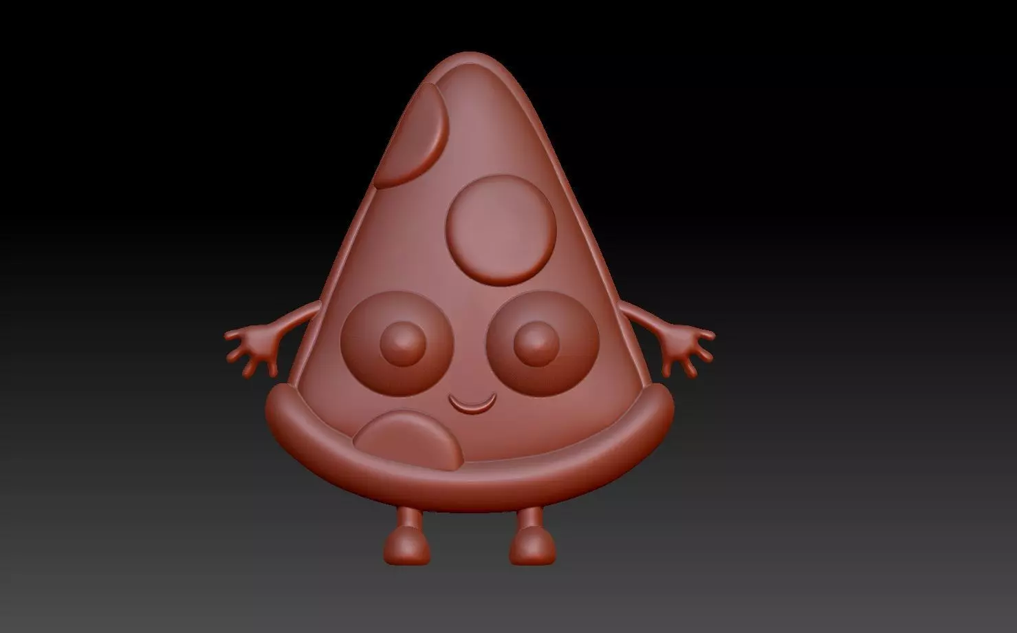 Cartoon pizza 3D print model