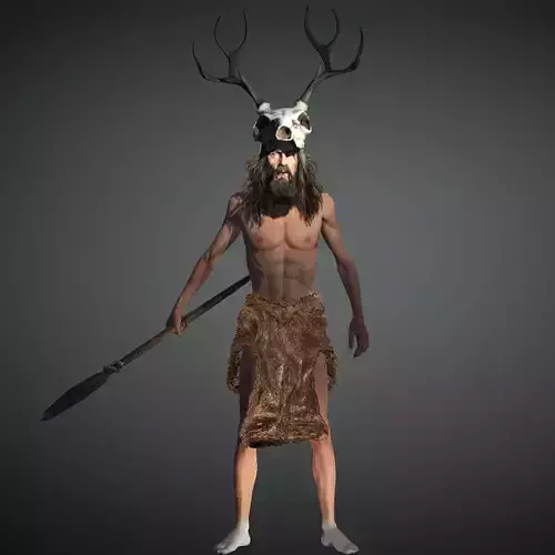 Caveman  High quality character full Rigged and Animated 3D model