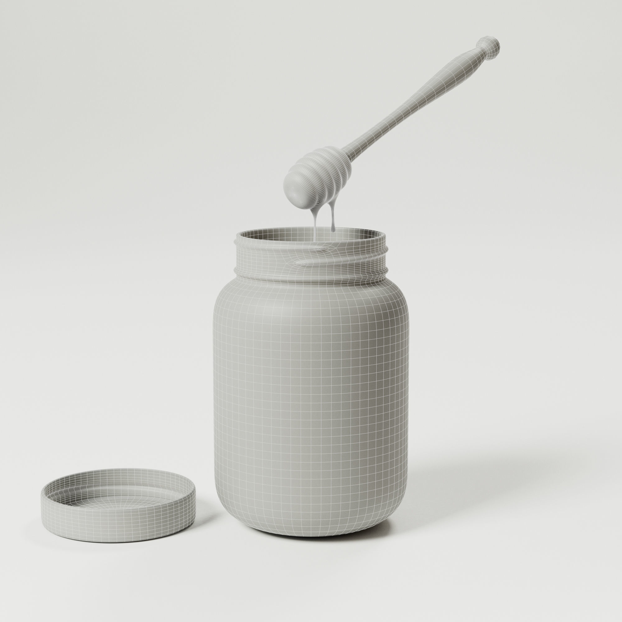 Honey jar 3D model_1