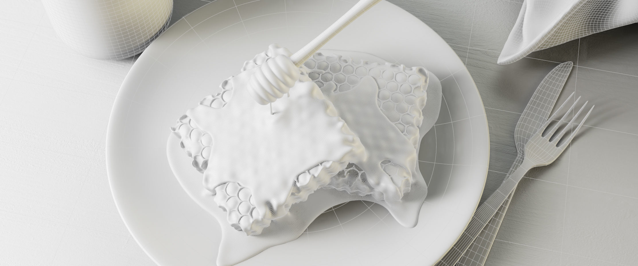 Honey jar 3D model_7